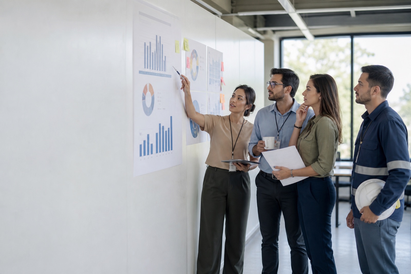 Equipe de RH e SST em análise de rotina de trabalho